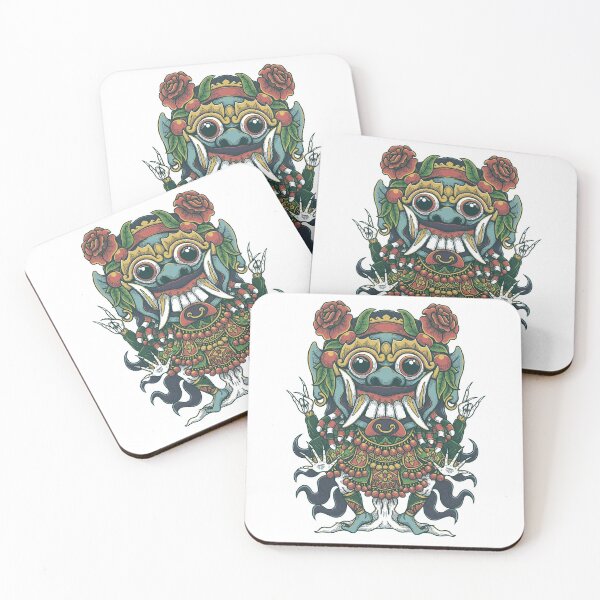 Item preview, green Bali rangda illustration designed and sold by Goba Bali Studio.
