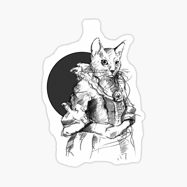 "Victorian Cat" Sticker by krisalanapparel Redbubble