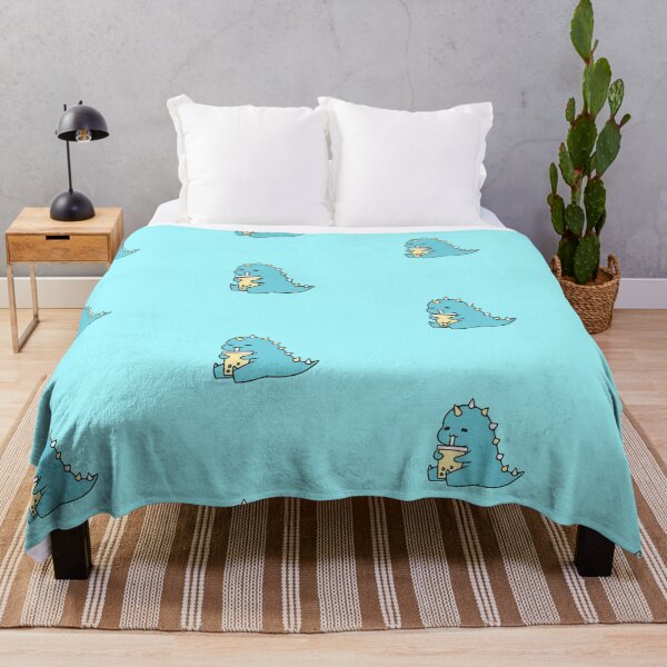 Item preview, Cute Lil Blue Dinosaur Drinks Coffee designed and sold by Artbysaeme.