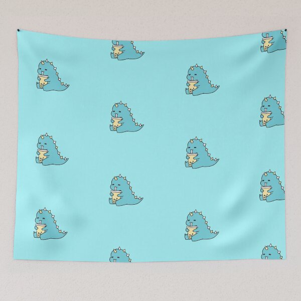 Item preview, Cute Lil Blue Dinosaur Drinks Coffee  designed and sold by Artbysaeme.