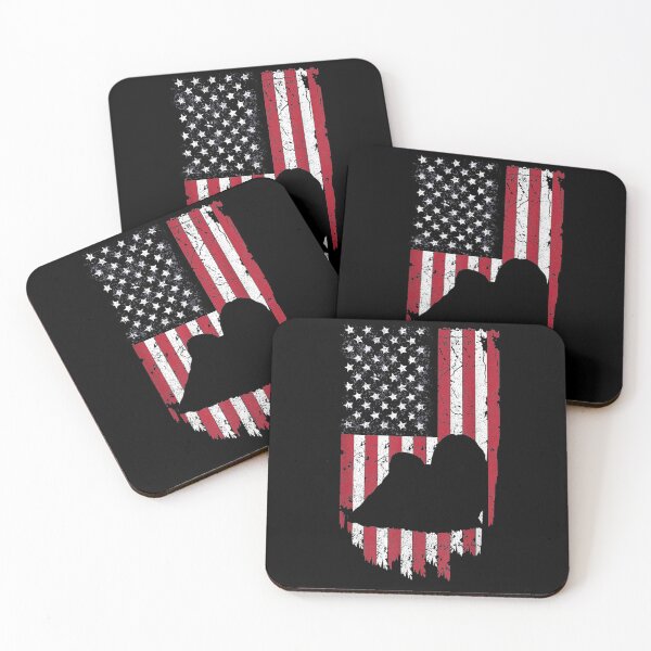 Item preview, Maltese Dog Silhouette Usa 4th Of July American Flag  designed and sold by tashiav.