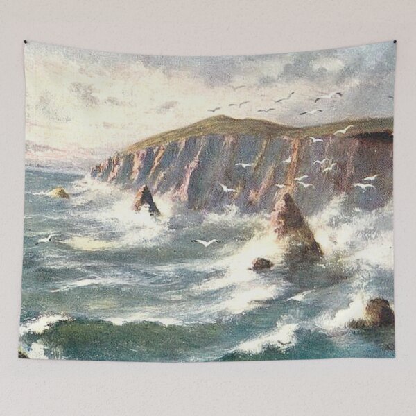 Artikelvorschau, Vintage Illustration raue See von Malcolm's Head, Fair Isle entworfen und verkauft von yourscotland.