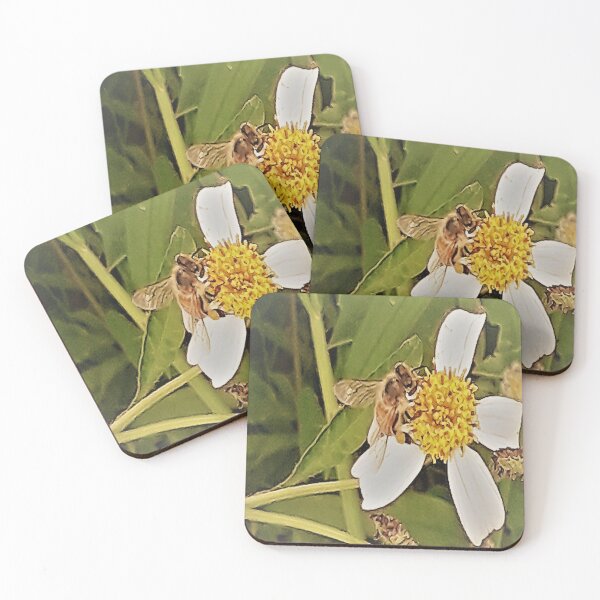 Item preview, YELLOW AND WHITE FLOWER WITH BEE DESIGN designed and sold by Coolklaset.