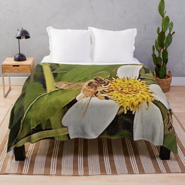 Item preview, YELLOW AND WHITE FLOWER WITH BEE DESIGN designed and sold by Coolklaset.
