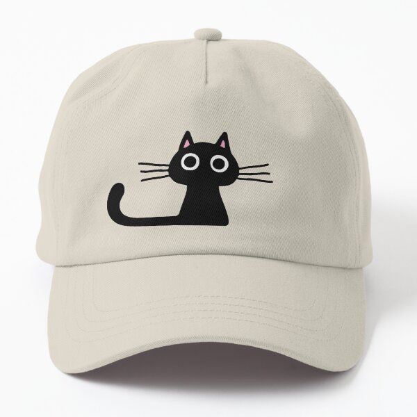 Cutie Kitty Cat Wide Eyed Black Kitten Dad Hat