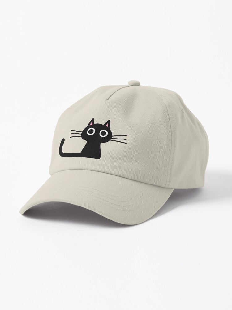 Thumbnail 1 of 7, Cap, Cutie Kitty Cat Wide Eyed Black Kitten designed and sold by ShortCoffee.