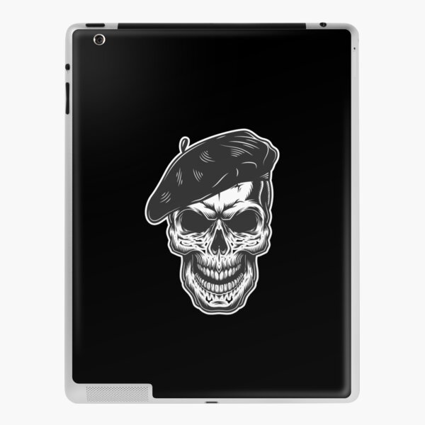 Skull in painter hat iPad Skin