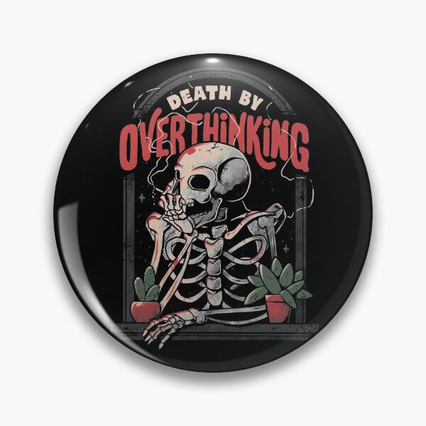 Item preview, Death By Overthinking - Funny Skull Gift designed and sold by EduEly.