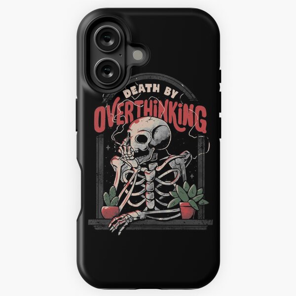 Vista previa del artículo con la obra «Muerte por pensar demasiado - Divertido regalo de calavera», diseñado y vendido por EduEly.