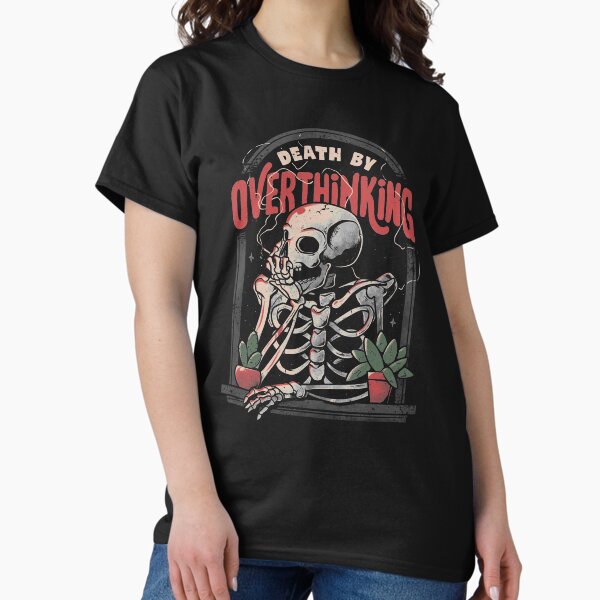 Item preview, Death By Overthinking - Funny Skull Gift designed and sold by EduEly.