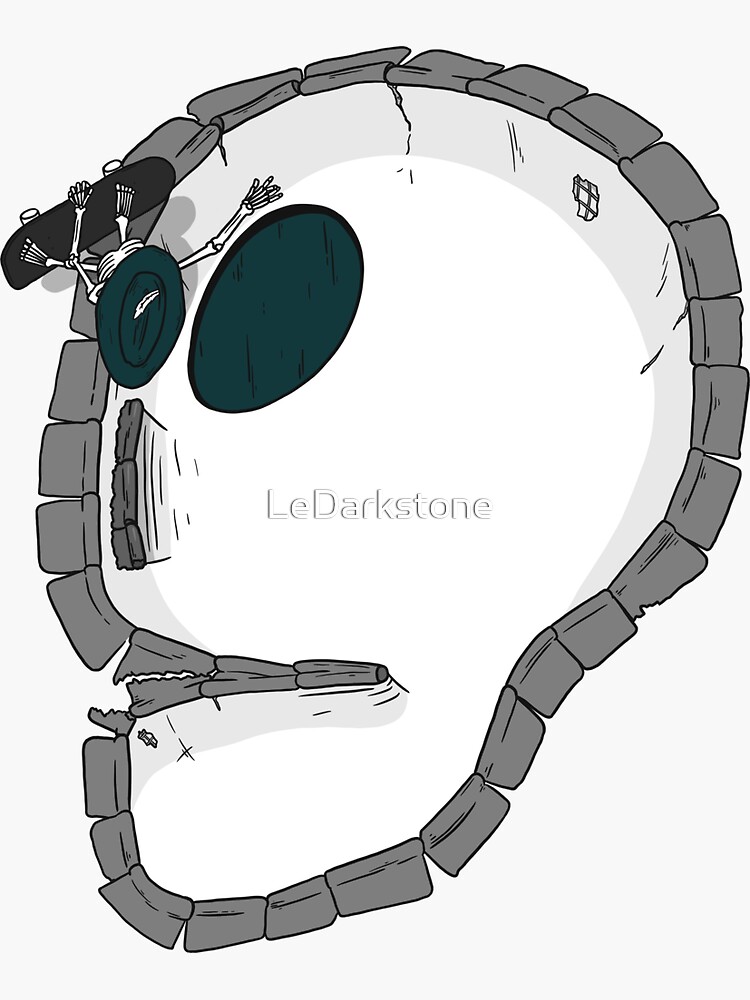 Thumbnail 3 of 3, Sticker, Skull Pool / Bowl Skating designed and sold by LeDarkstone.