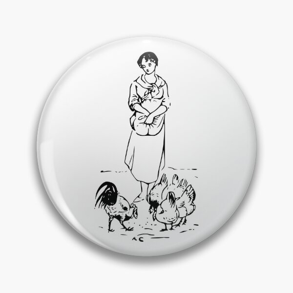 Item preview, Woman feeding rooster and hens designed and sold by WordArtDesign.