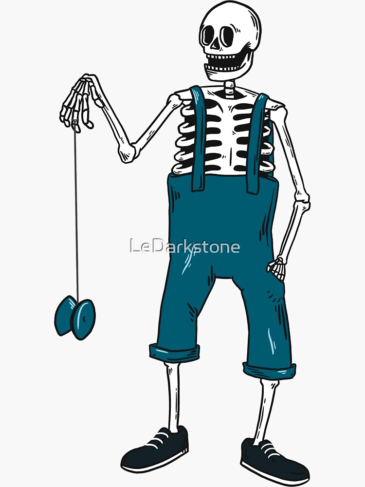 Thumbnail 3 of 3, Sticker, Yo-Yo Skeleton designed and sold by LeDarkstone.