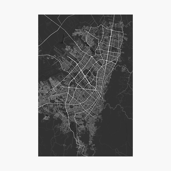 Item preview, Bogota, Colombia Map. (White on black) designed and sold by Graphical-Maps.