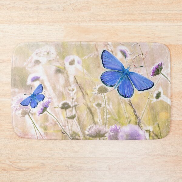Item preview, Adonis Blue Butterfly and Wildflowers Watercolor Painting Artwork designed and sold by Alison Langridge.