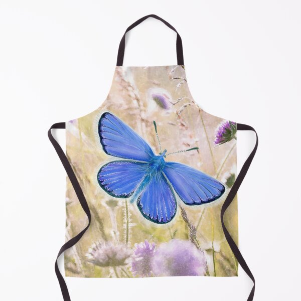 Item preview, Adonis Blue Butterfly and Wildflowers Watercolor Painting Artwork designed and sold by Alison Langridge.
