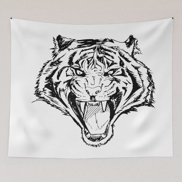 Item preview, Hand drawn howling tiger  designed and sold by Almusawwir.