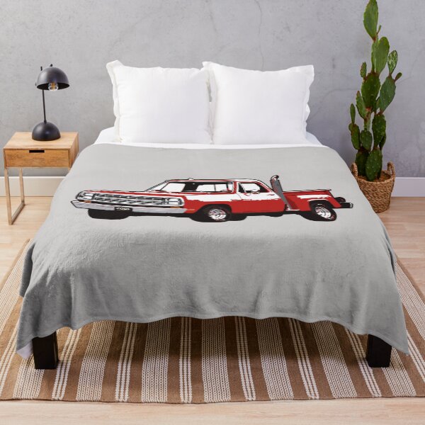 70's Red Muscle Truck Throw Blanket