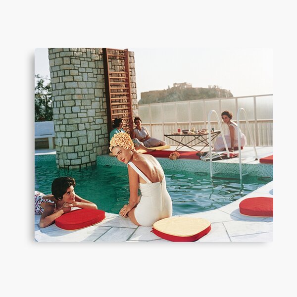Poolside Portraits Of High Society Womens Slim Metal Print
