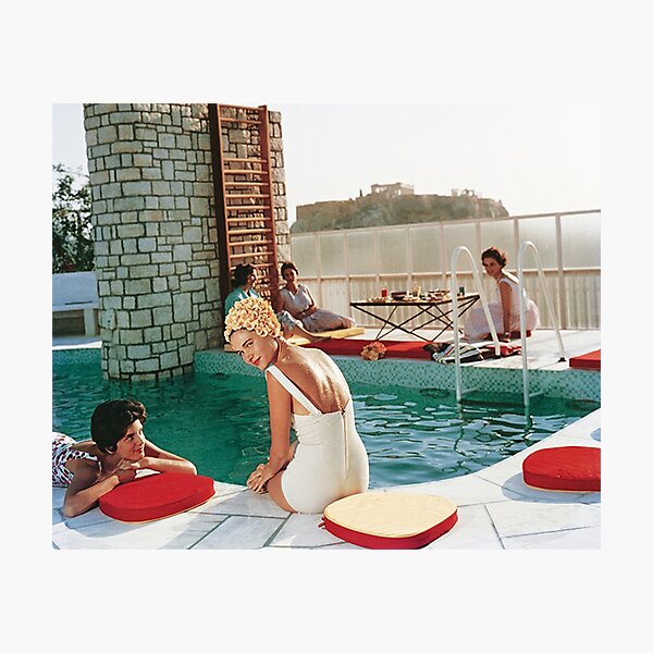 Poolside Portraits Of High Society Womens Slim Photographic Print