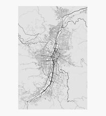 Medellin, Colombia Map. (Black on white) Fotodruck