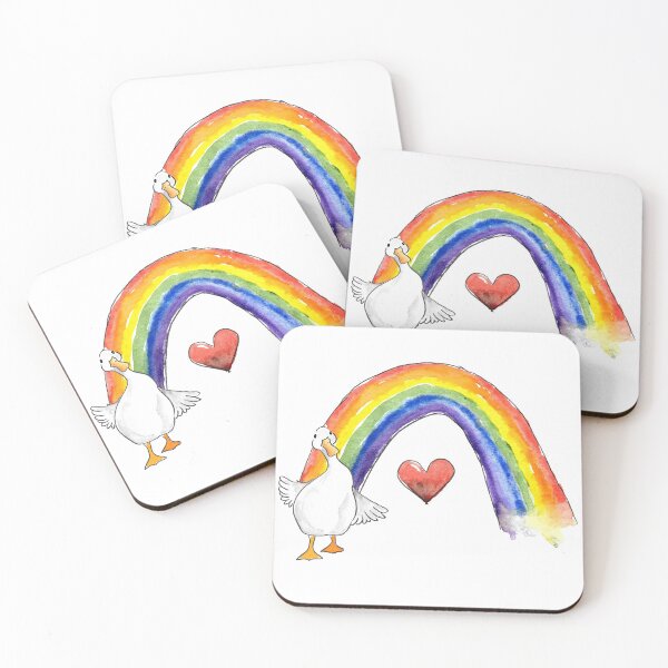 Item preview, Water color Dancing duck Rainbow designed and sold by WiMGcreative.