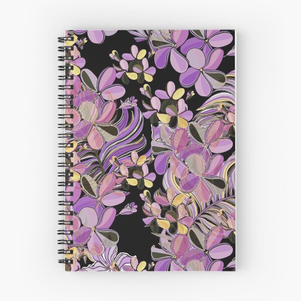 Artikelvorschau, Hawaiianisch - polynesisch - samoanisches Vintage-lila und schwarzes Tiare-Plumeria-Muster entworfen und verkauft von sunnthreads.
