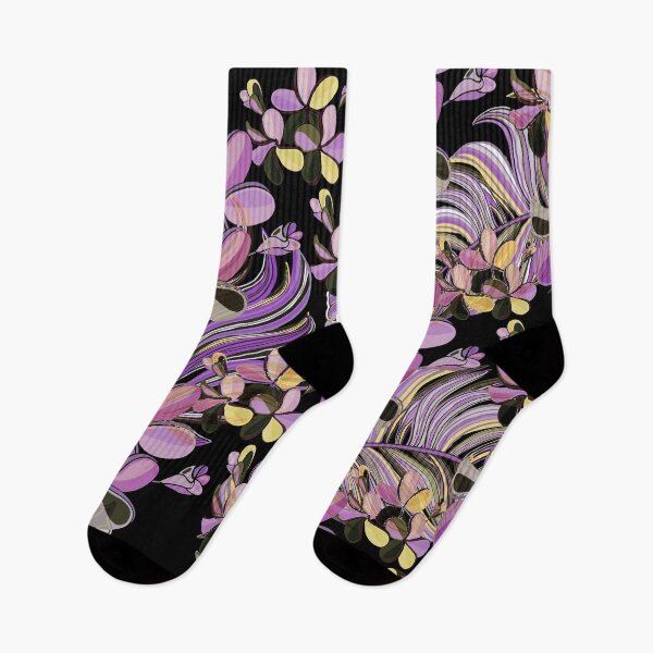 Artikelvorschau, Hawaiianisch - polynesisch - samoanisches Vintage-lila und schwarzes Tiare-Plumeria-Muster entworfen und verkauft von sunnthreads.