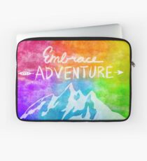"Embrace Adventure" Inspirational Word Art Laptop Sleeve