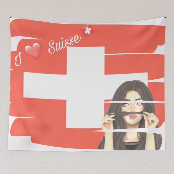 Item preview, Woman in Switzerland flag designed and sold by dynastyokou.