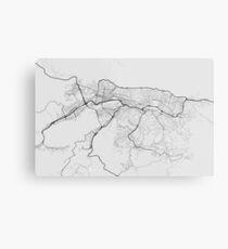 Caracas, Venezuela Map. (Black on white) Metal Print