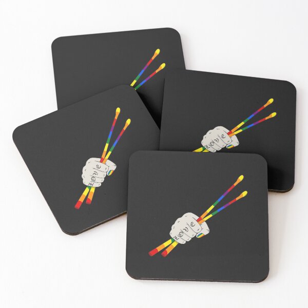 Item preview, LGBT Drumsticks Fist Drums Drum Love Rainbow Musician Drummer Gift designed and sold by TheAplus.