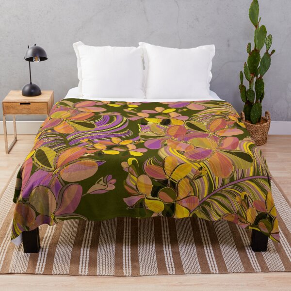 Artikelvorschau, Hawaiianisch-polynesisch-samoanisches Vintage-Ocker-Tiare-Plumeria-Muster entworfen und verkauft von sunnthreads.