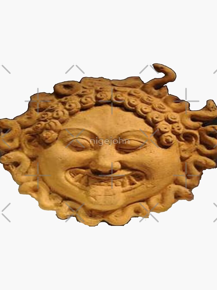 Medusa Gorgon Mask Statue Greek Mythology Monster Marble 