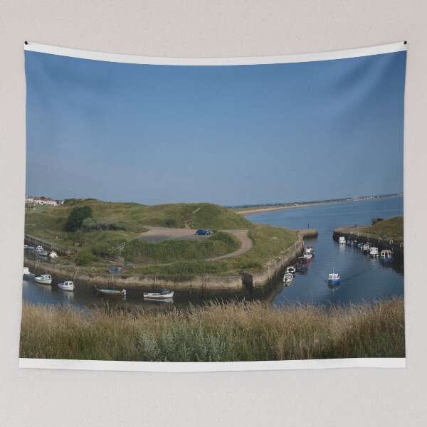 Item preview, Seaton Sluice harbour under a blue sky designed and sold by Violaman.