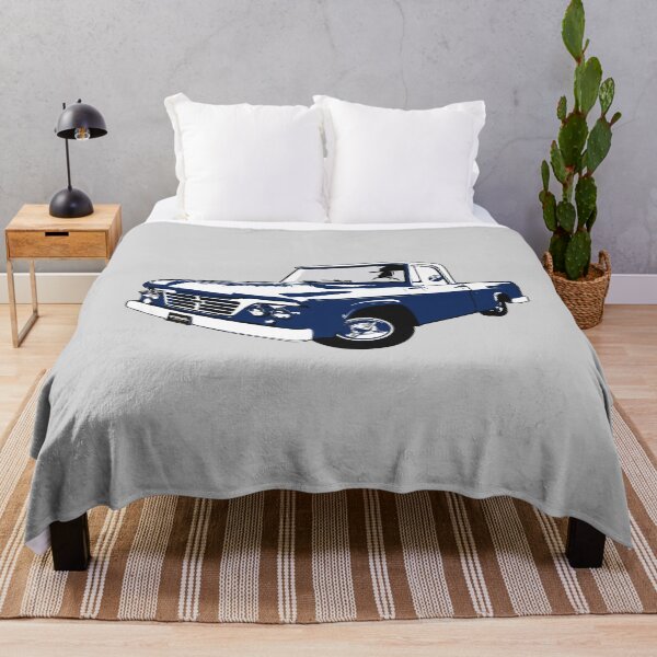 61-65 Blue D Truck Throw Blanket