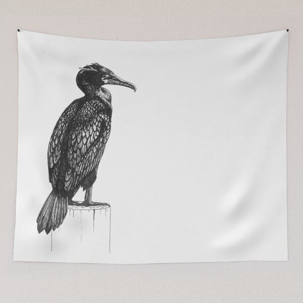 Item preview, Double-crested Cormorant Drawing designed and sold by LauraWolfArtist.