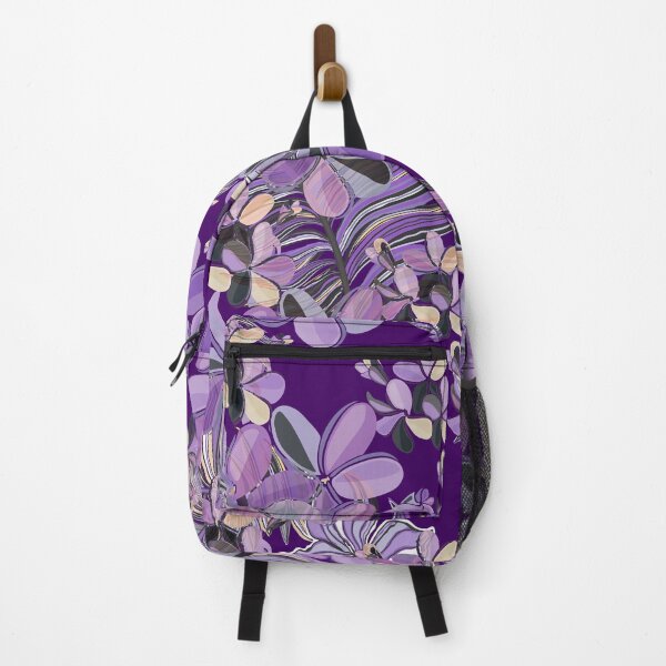 Artikelvorschau, Hawaiianisch-polynesisch-samoanisches üppiges Purpur-Tiare-Plumeria-Muster entworfen und verkauft von sunnthreads.