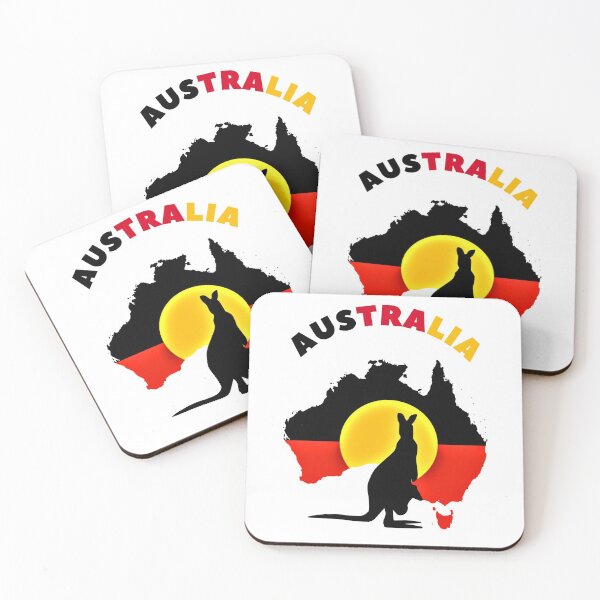 Item preview, Australian Aboriginal Flag and Kangaroo designed and sold by TeesFashion.