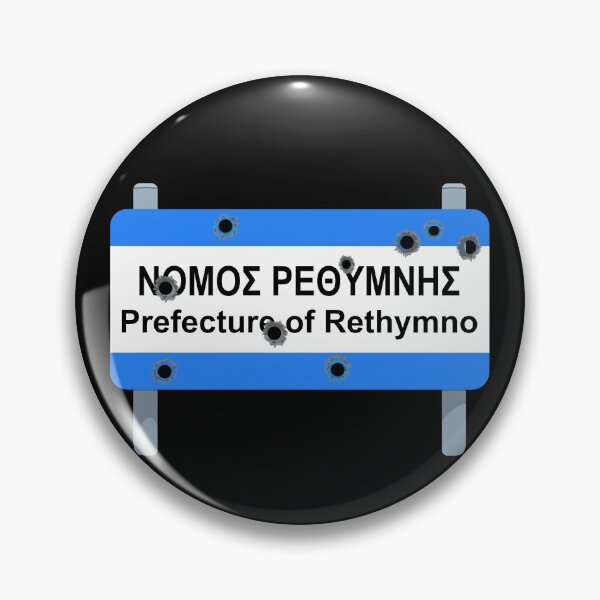 Item preview, Crete: Rethymno Prefecture road sign full of bullet holes designed and sold by Happy Puppy Print On Demand.