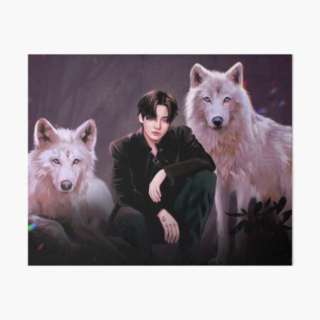 Artikel-Vorschau von Jungkook mit BTS&Army Wölfen, designt und verkauft von MobinaDrawings.