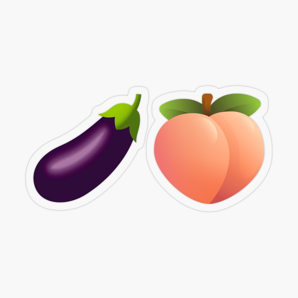 Eggplant and peach emoji stock vector. Illustration of food - 148066068