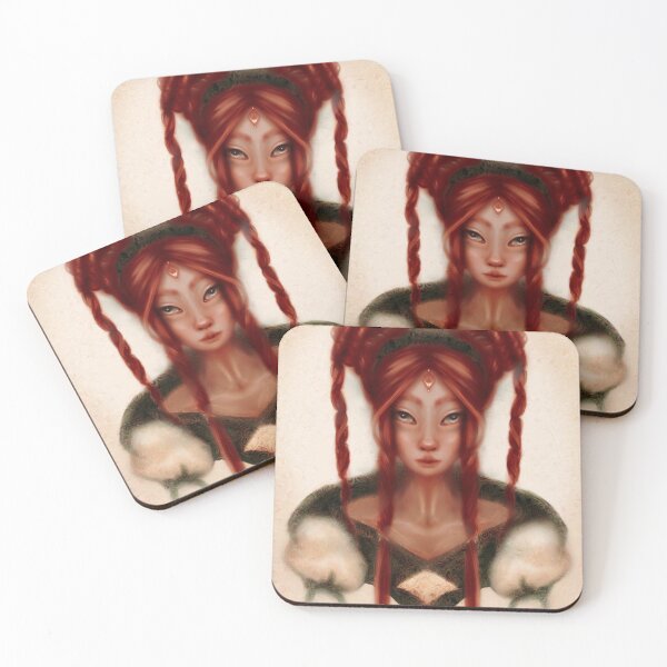 Item preview, Portrait of fierce surreal magical fairy queen with jewel  designed and sold by Monica Laipple.