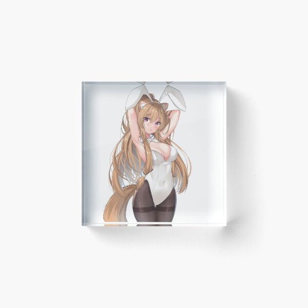 White Bunny Acrylic Block