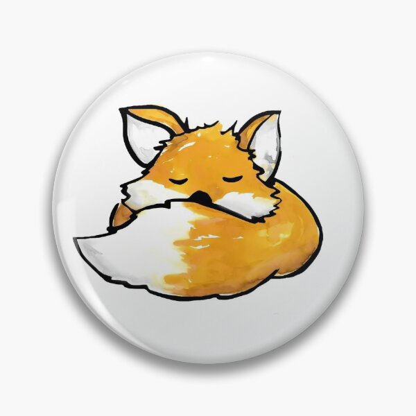 Item preview, watercolor sleepy fox designed and sold by WiMGcreative.
