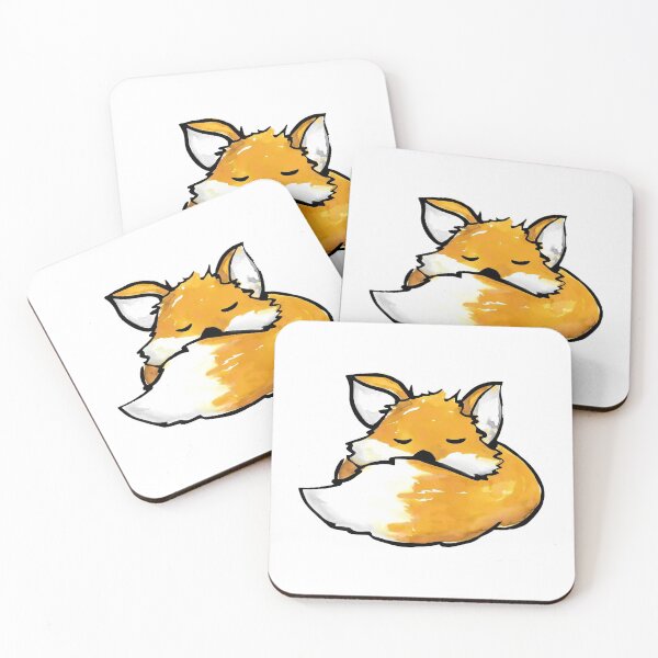 Item preview, watercolor sleepy fox designed and sold by WiMGcreative.