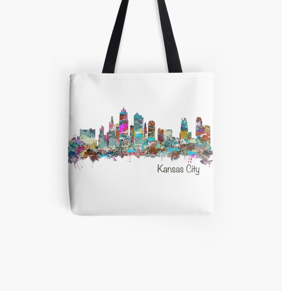 Kansas City Skyline - Color All Over Print Tote Bag