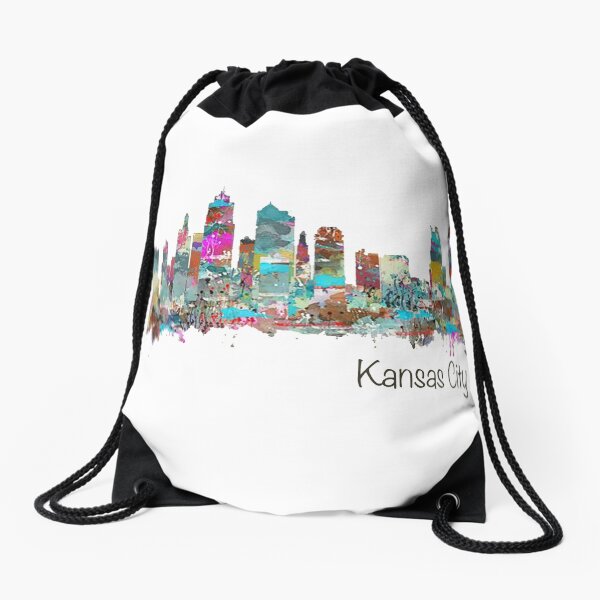 Kansas City Skyline - Color Drawstring Bag