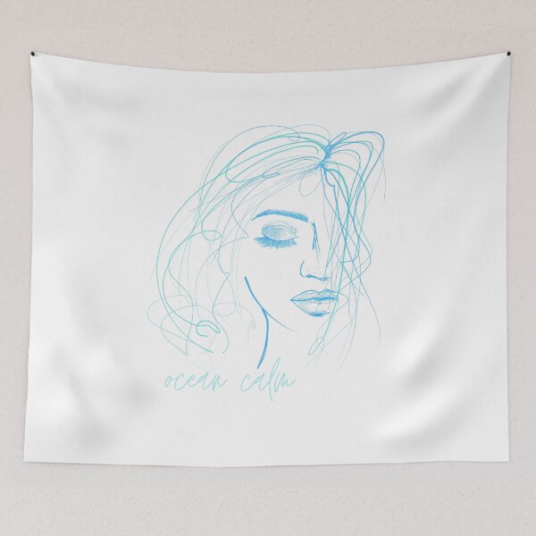 Item preview, ocean calm girl face outline designed and sold by Sheen-designs.