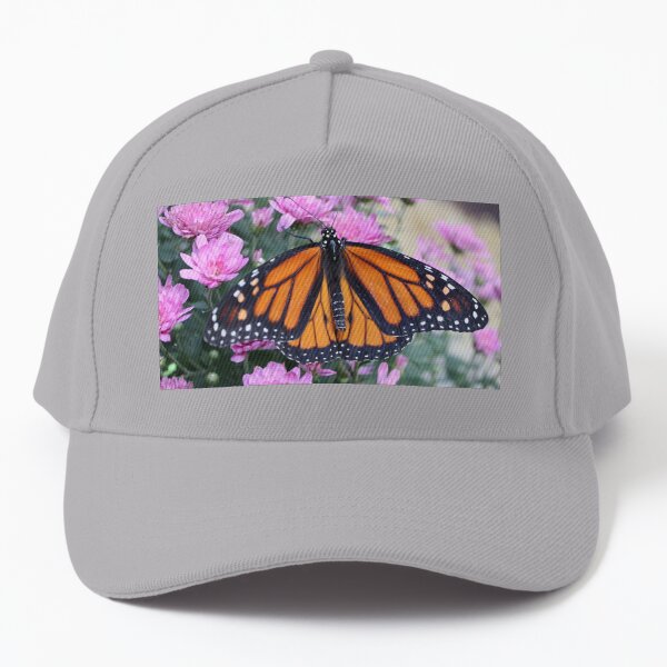 Monarch Butterfly & Flowers Baseball Cap
